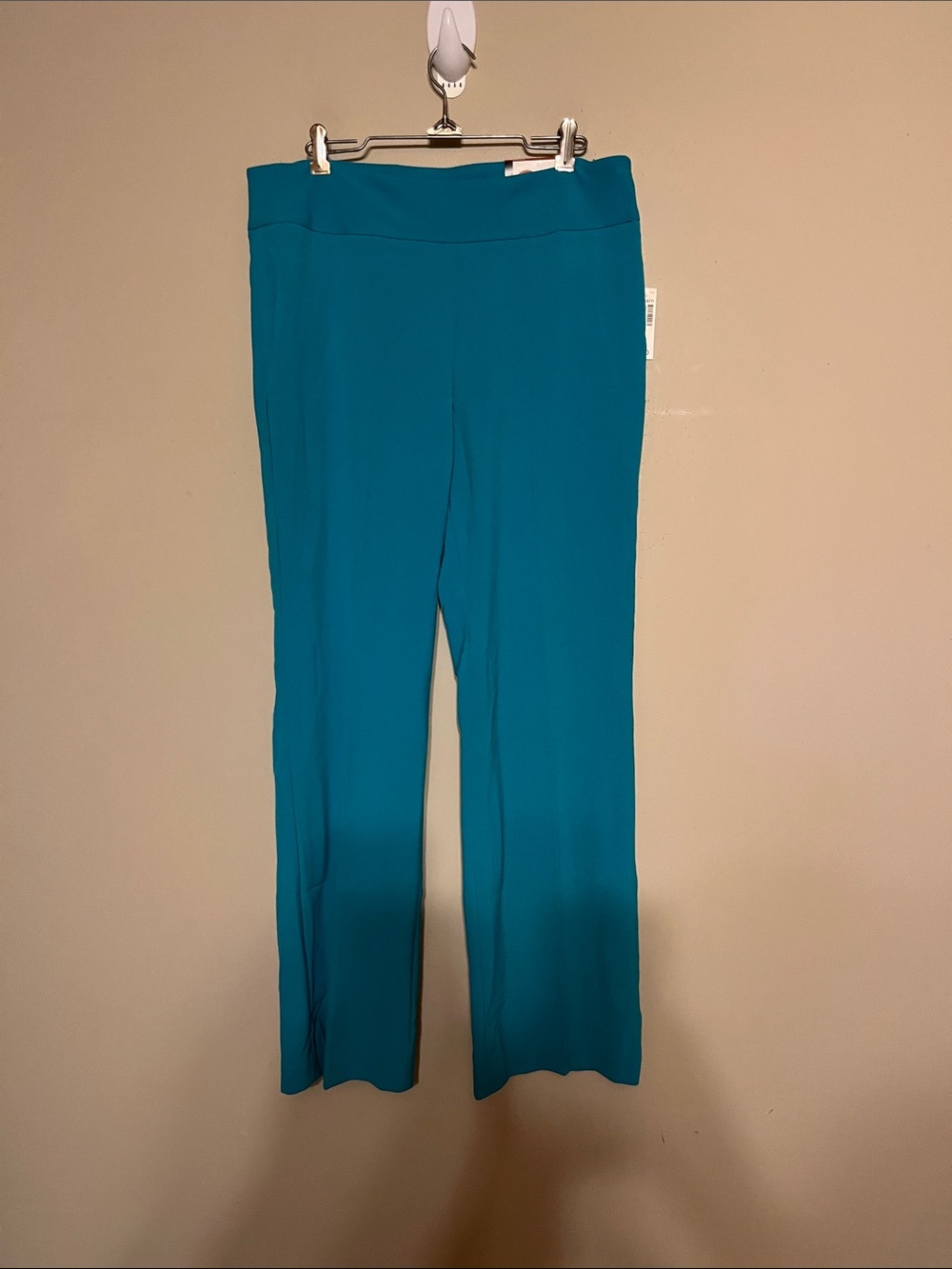 Roz & Ali Teal Boot-Cut Stretch Pants